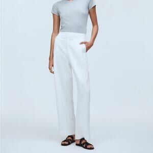 NWT Madewell Pull-On Straight Crop Pant in Eyelet White Size 8